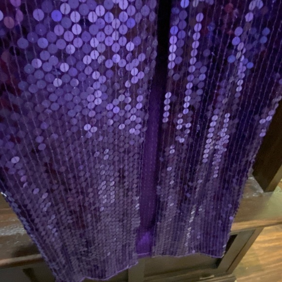 NWT Adrianna Papell Evening Purple Sequins Size 4 Column Gown. Prom Black Tie - Picture 8 of 8